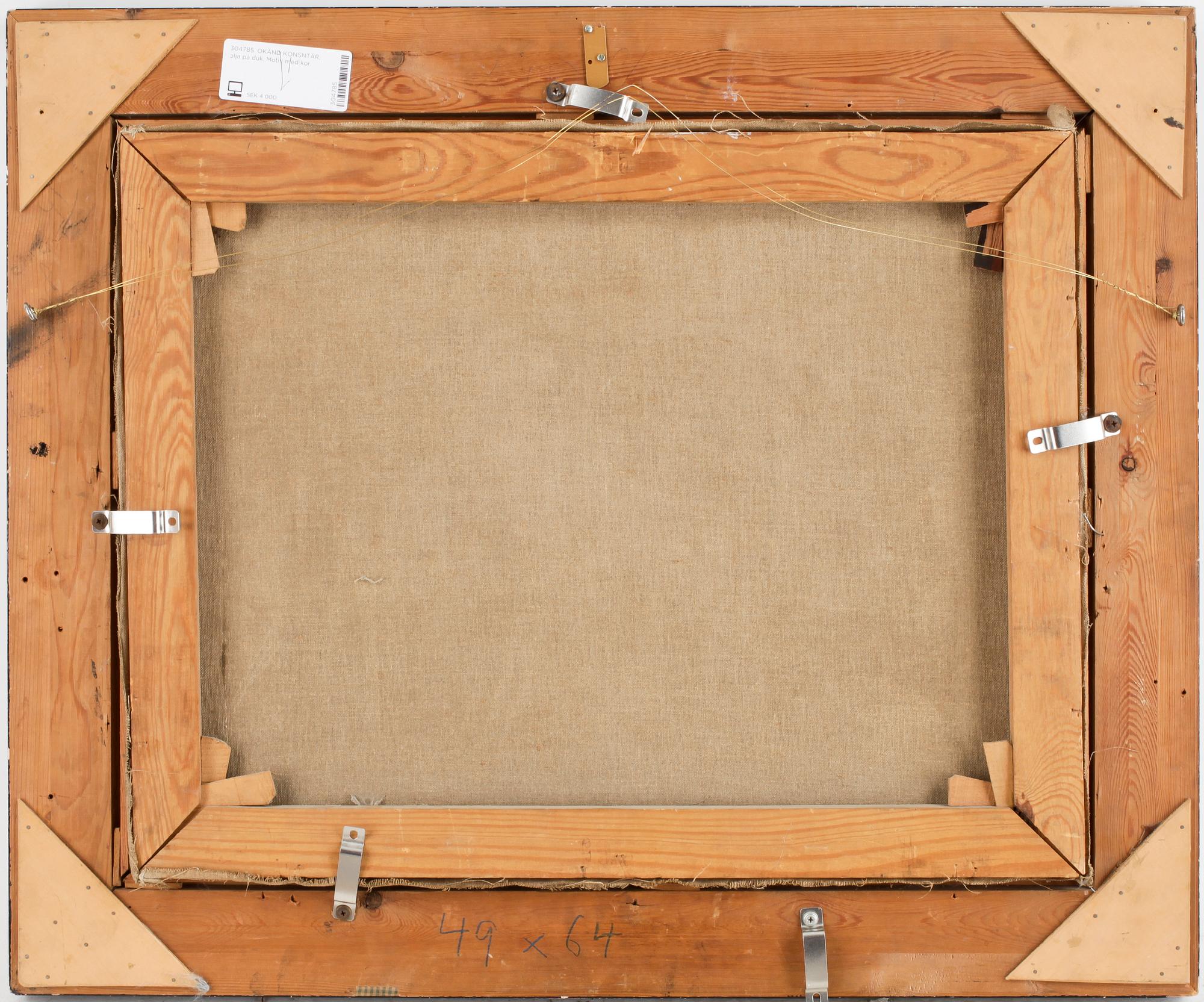 OKÄND KONSNTÄR, olja på duk, ej sign.