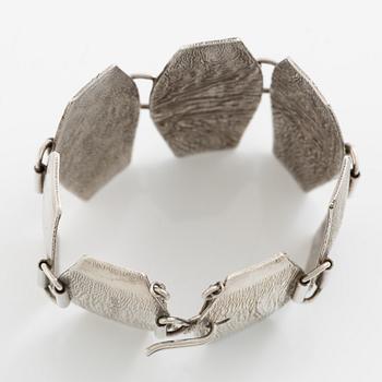 Ring and bracelet, silver, Waldemar Jonsson, blue for Stigbert.