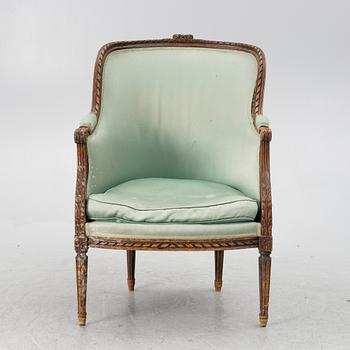 Fåtölj, Louis XVI, Frankrike,.
