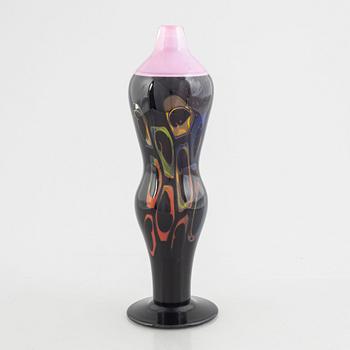 Klas-Göran Tinbäck, a unique glass vase, unique, executed in his own studio, Sturehov 1992.