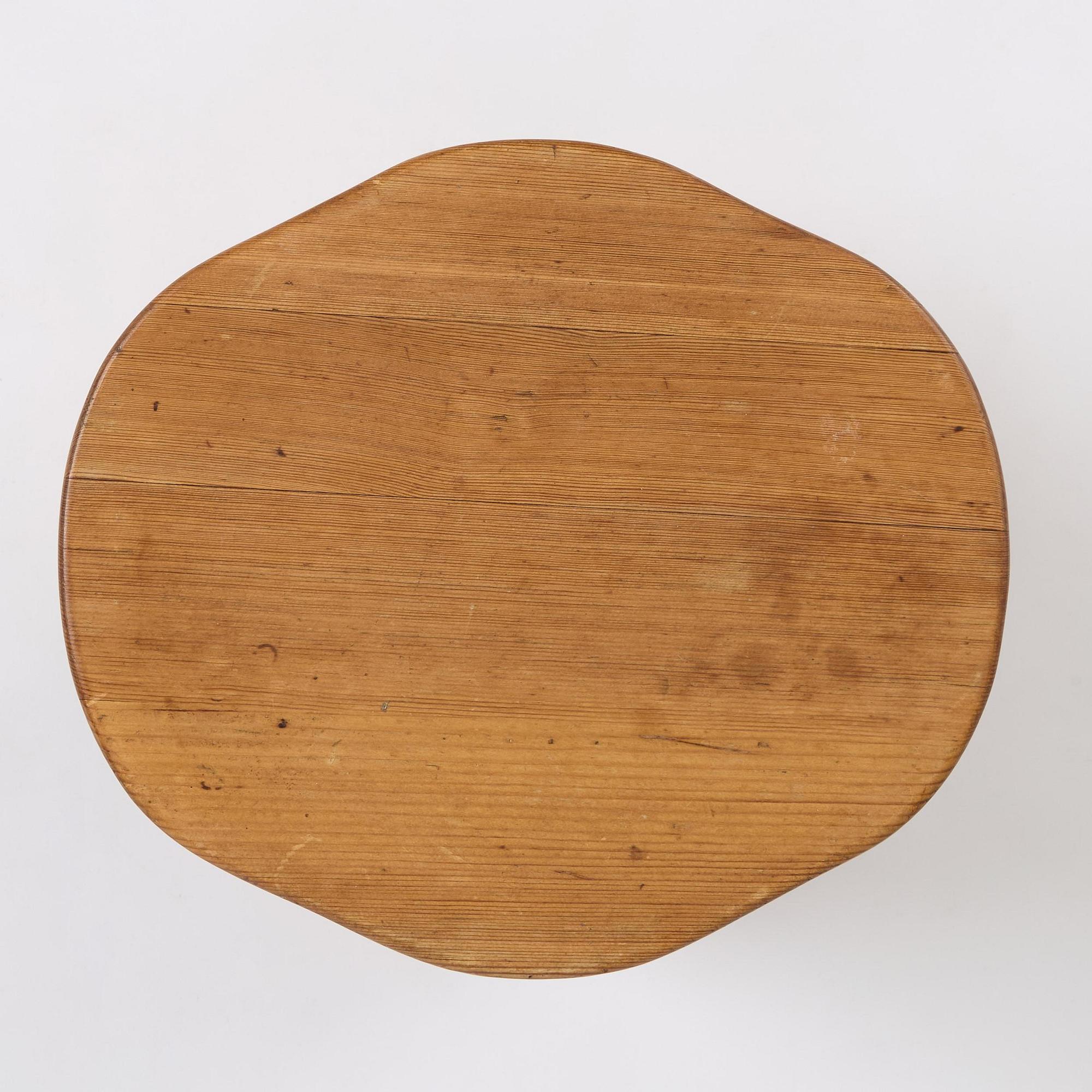 David Rosén, a stained pine "Berga" stool, Nordiska Kompaniet, Sweden, 1940s.