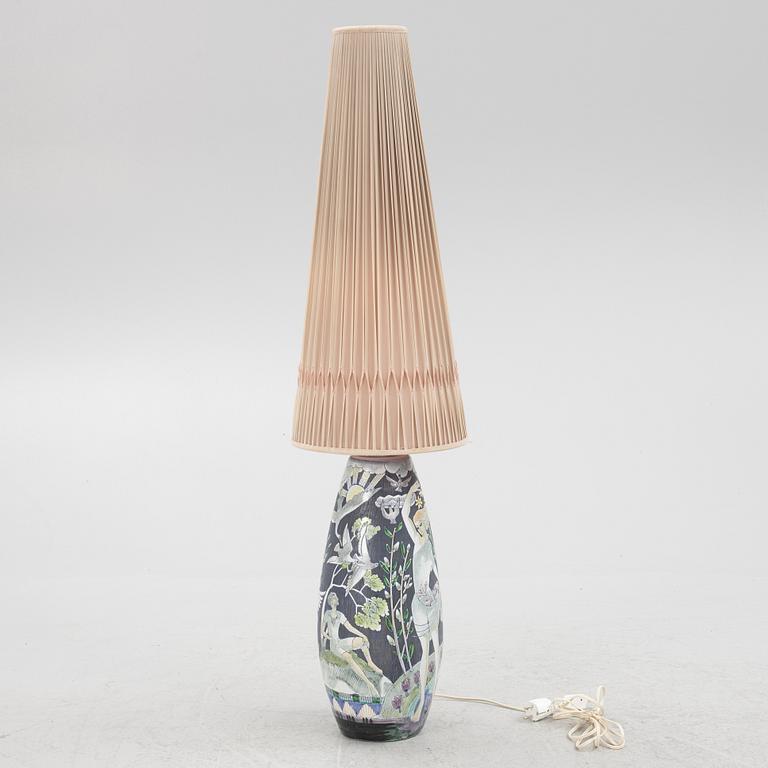 Marian Zawadzki, bordslampa/golvlampa, "Våren", Tilgmans Keramik, 1957.