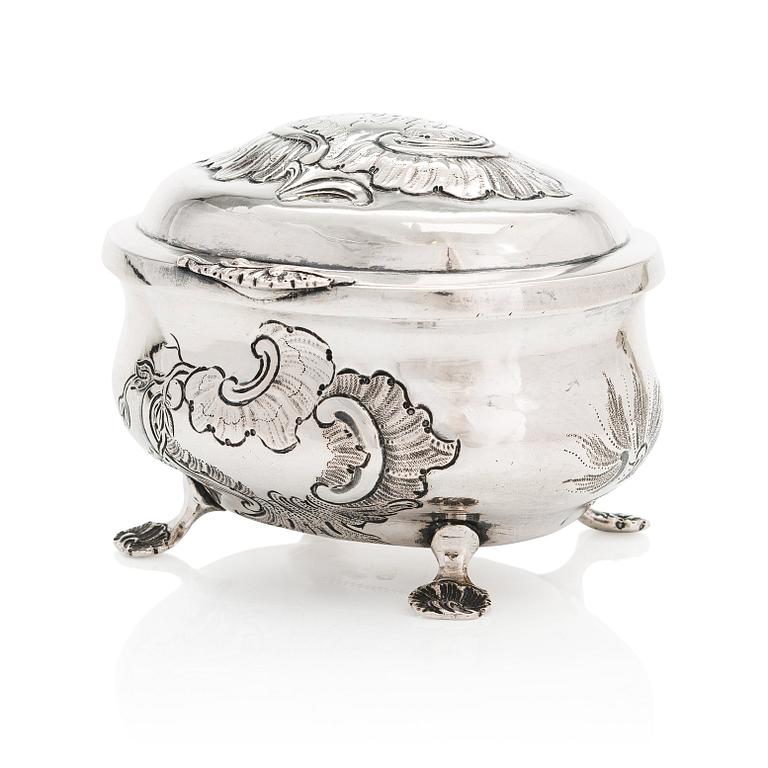 Sockerskrin, silver, rokoko, Hildebrand, Berlin, 1700-talets tredje fjärdedel.