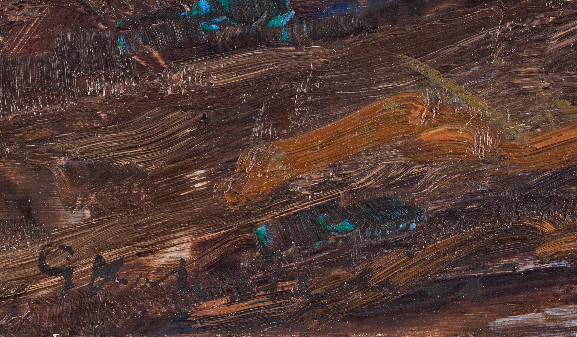 GOTTFRID KALLSTENIUS, olja på pannå. Sign och dat -23.