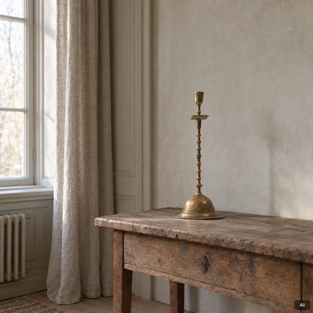 A presumably Flemish 17th century baroque candlestick incorporating later elements.