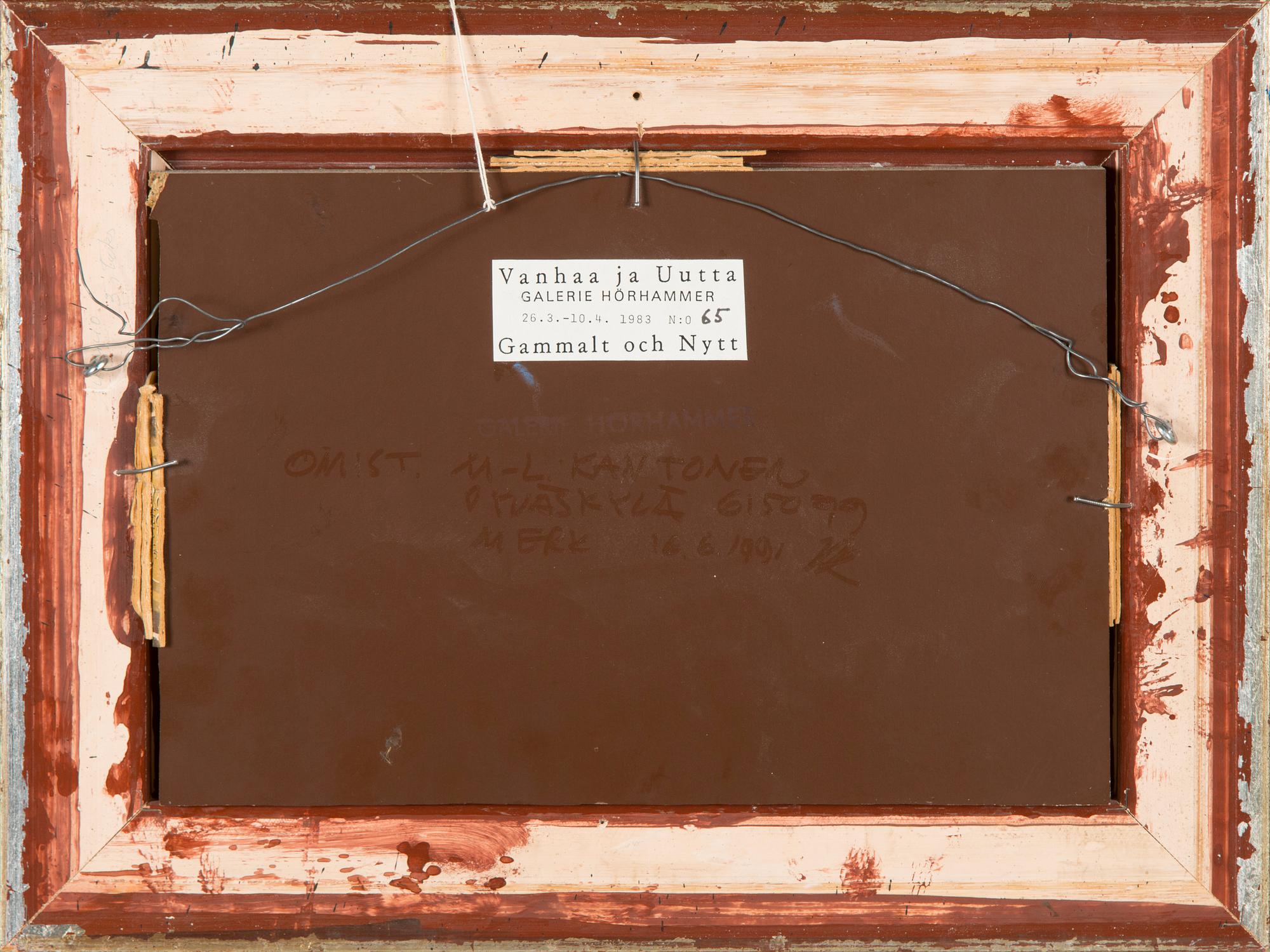 Nadine Lundahl, olja på pannå, signerad och daterad -83.