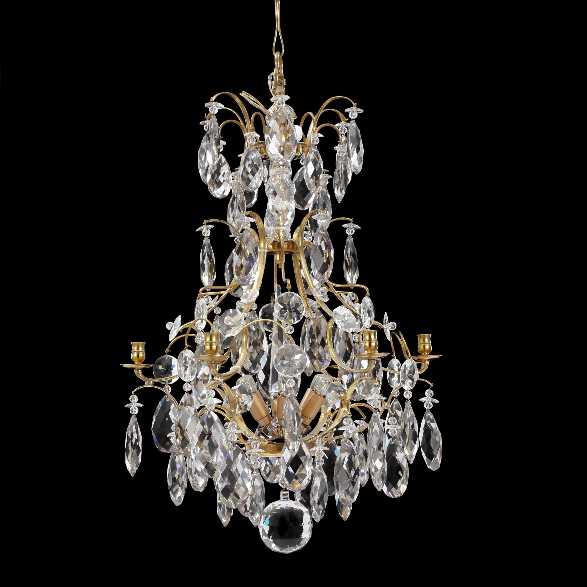 LJUSKRONA, rokokostil, 1900-tal. Höjd 80cm.