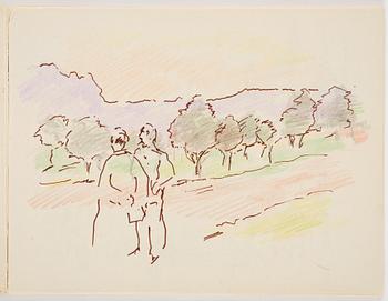 Lotte Laserstein, Skissblock med 22 teckningar varav 7 signerade.