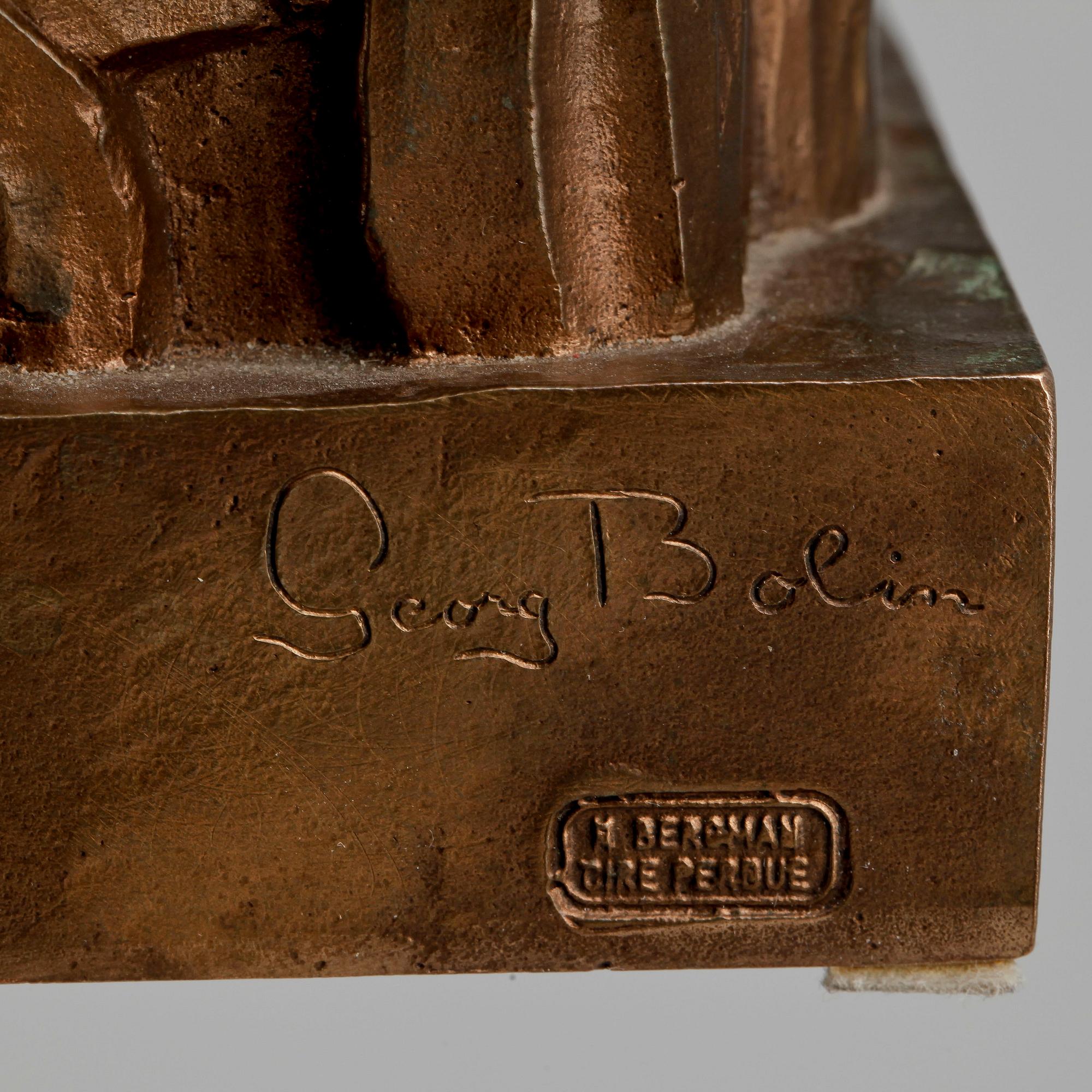 GEORG BOLIN, skulptur, brons, signerad.