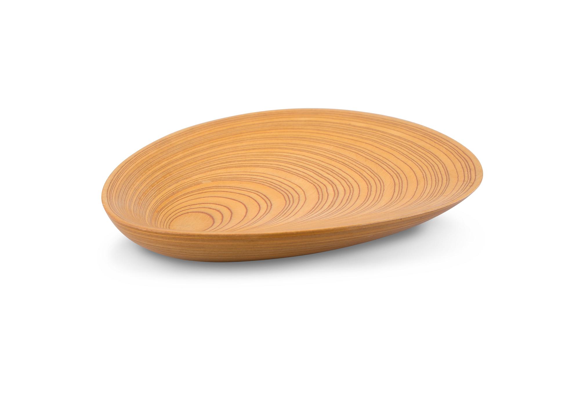 Tapio Wirkkala, A plywood dish signed TW.