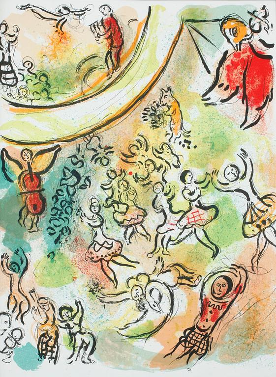 BOKPARTI OM CHAGALL, 4 vol. Bla "Chagall lithographe, vol III", Sauret 1969.