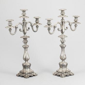 KANDELABRAR, ett par, silver, Tyskland, 1800/1900-tal.