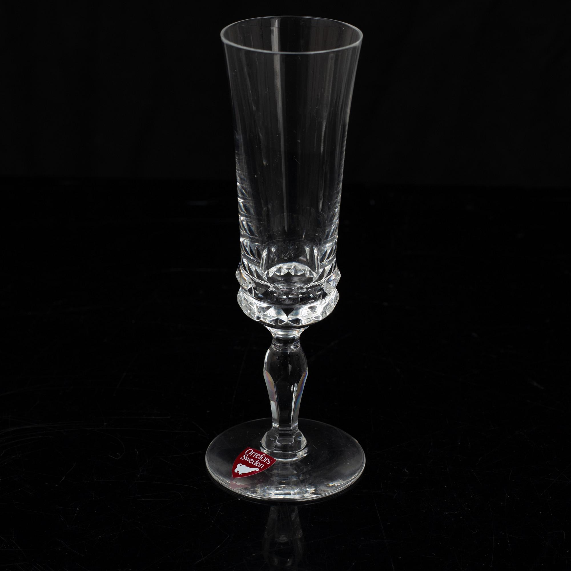 Ingeborg Lundin, glasservis, 55 delar, ”Silvia”, Orrefors.