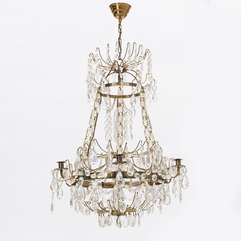 A Gustavian style chandelier, first half of the 20th Century.