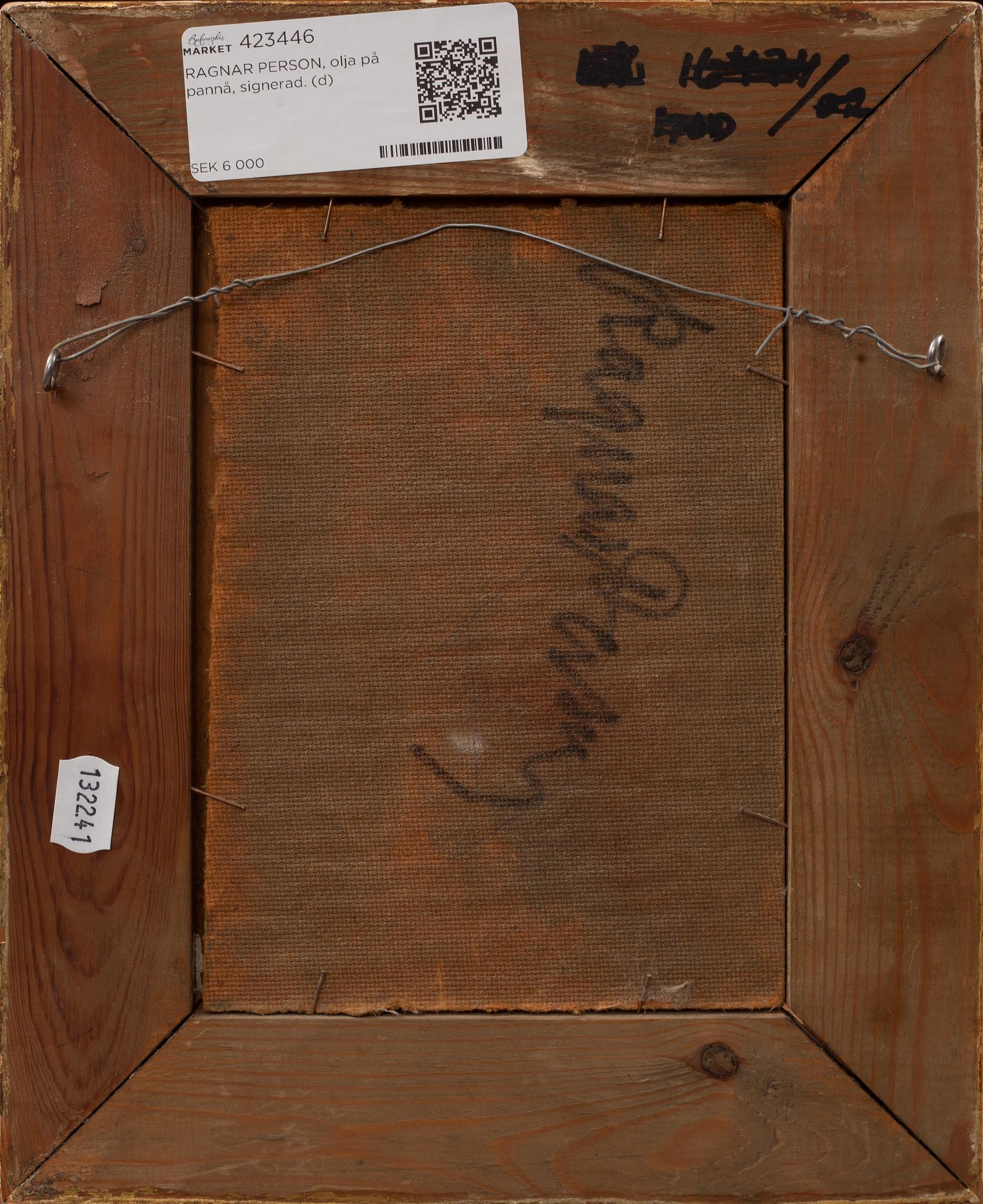 RAGNAR PERSON, olja på pannå, signerad.