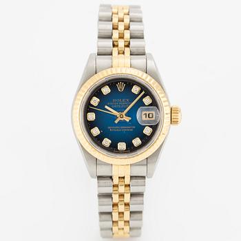 Rolex, Oyster Perpetual, Datejust, "Blue Diamond Vignette Dial", armbandsur, 26 mm.