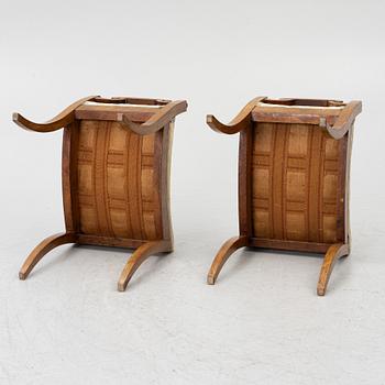 A pair of Karl Johan stools, 19th Century.