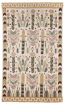 DRAPE. "Taraxacum". Tapestry weave. 248,5 x 154,5 cm. Signed AB MMF.