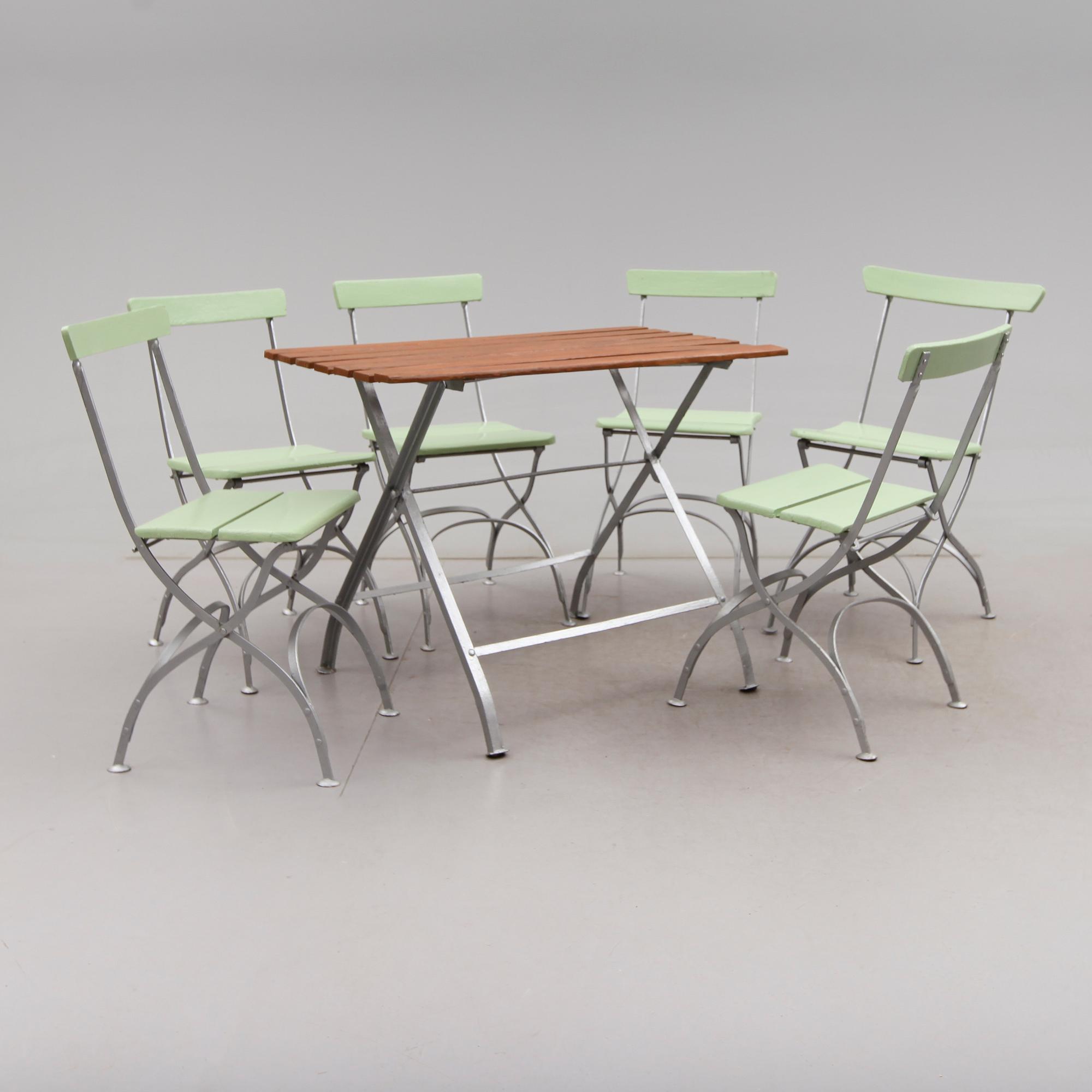 TRÄDGÅRDSMÖBEL, 7 delar, 1900-talets första hälft.