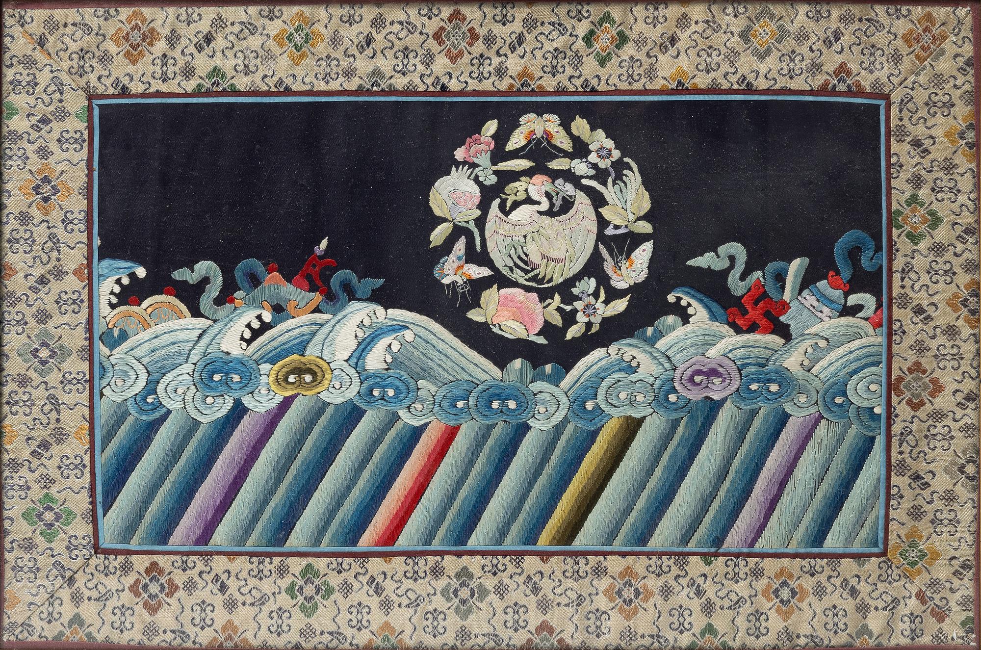 A Chinese silk embroidery, around 1900.