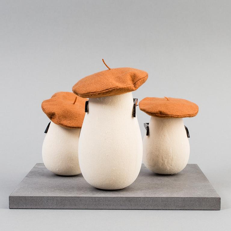 Three jazz mushrooms made by JoAnn Tan Studio for NK 2016.