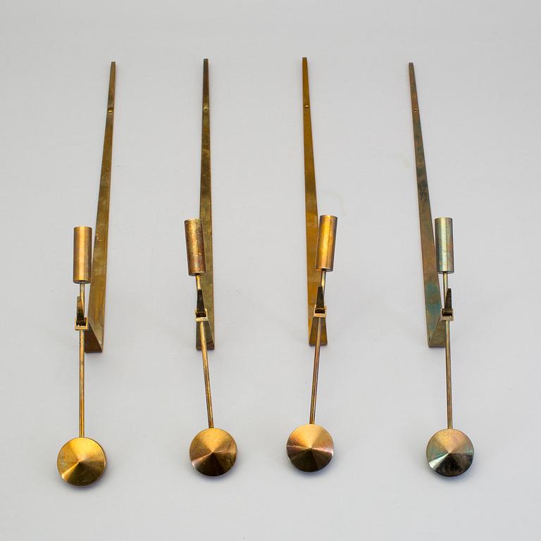 A set of four wall sconce by Pierre Forsell, Skultuna.