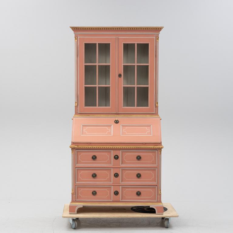 A Gustavian style writing cabinet, end of the 20th Century.