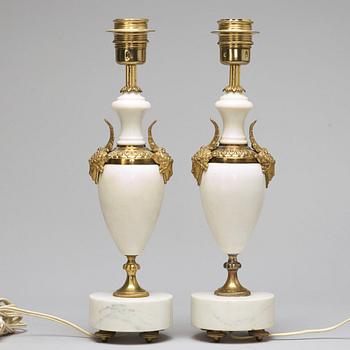 A pair of table lamps, 20th ct.