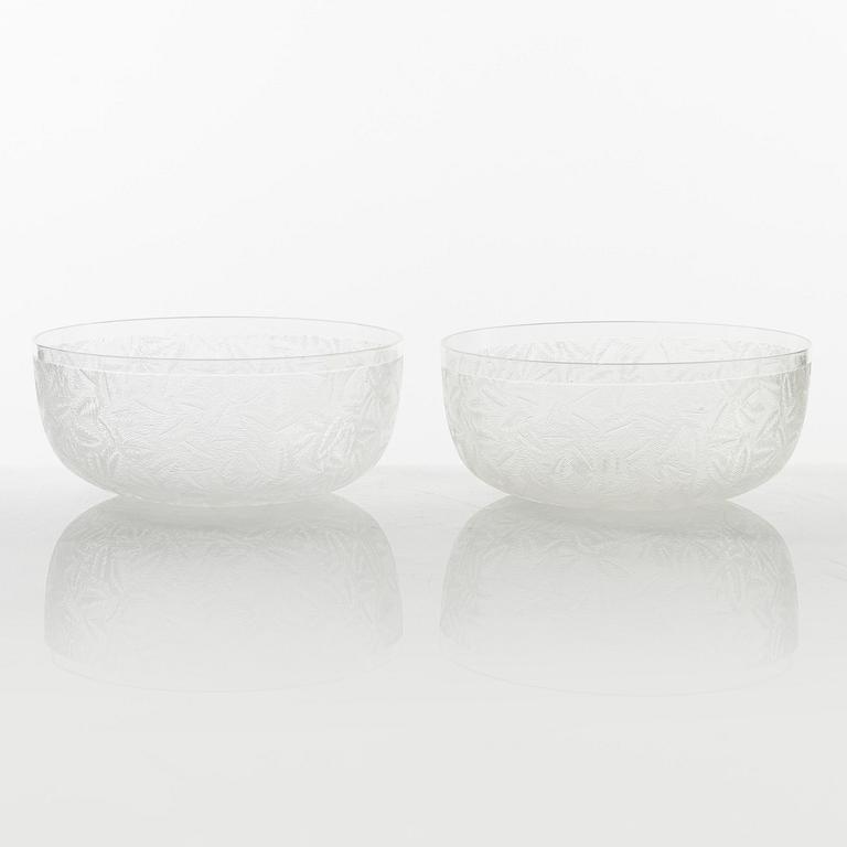 Rinsing cups / bowls, 13 pieces, glass, around 1900.