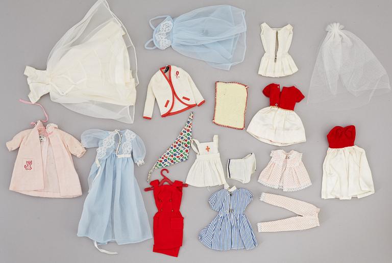 Two Barbie dolls with accessories, Mattel, 1960's.