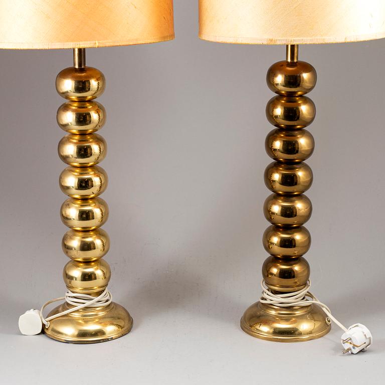 UNO DAHLÉN, a pair of table brass lights, Aneta, 1960/70s.