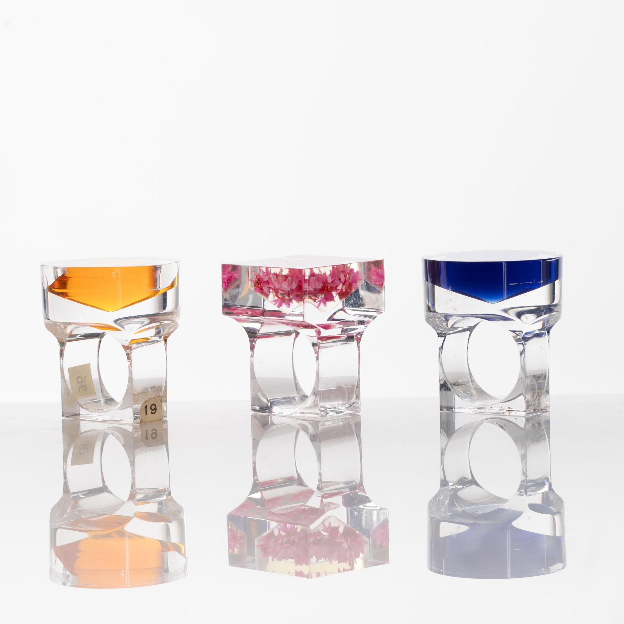 Siv Lagerström, three rings, acrylic plastic. 1970s.