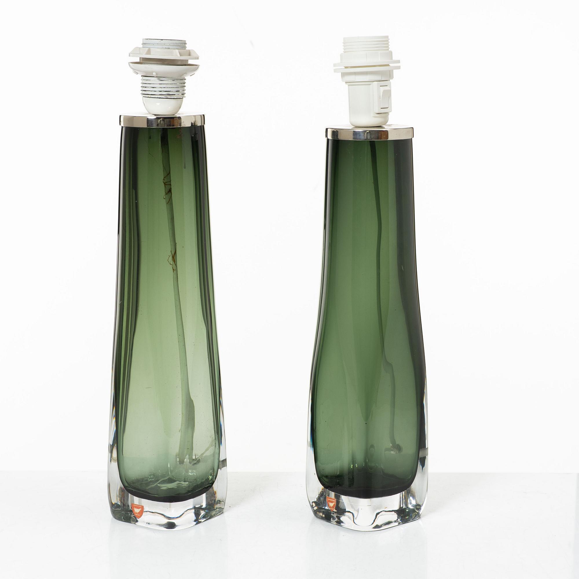 Carl Fagerlund, bordslampor, ett par, modell RD 1480, Orrefors.