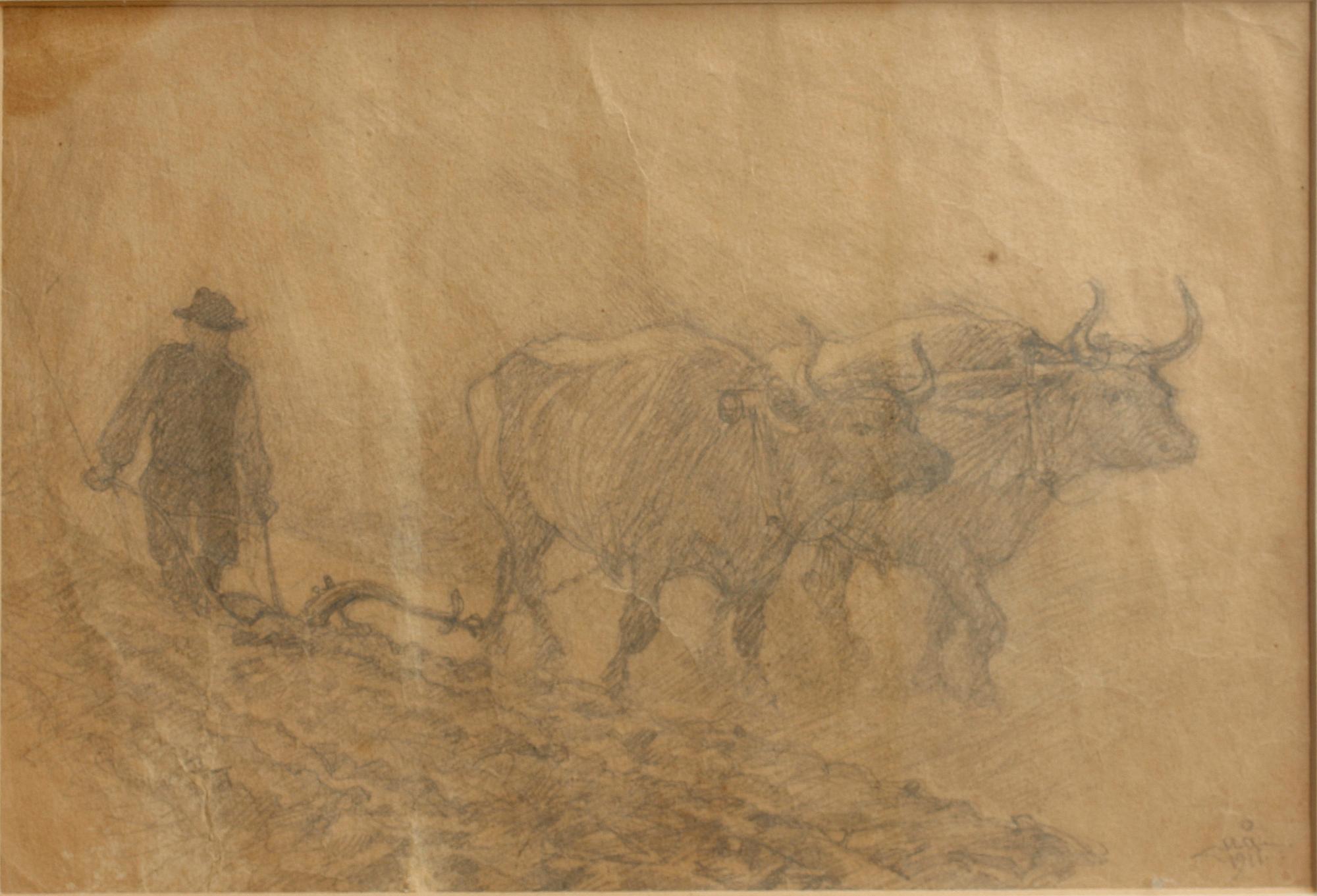 ACKE ÅSLUND, blyerts, sign o dat 1911.