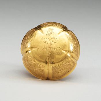 SKÅL, guld. Qing dynastin, 1700-tal.