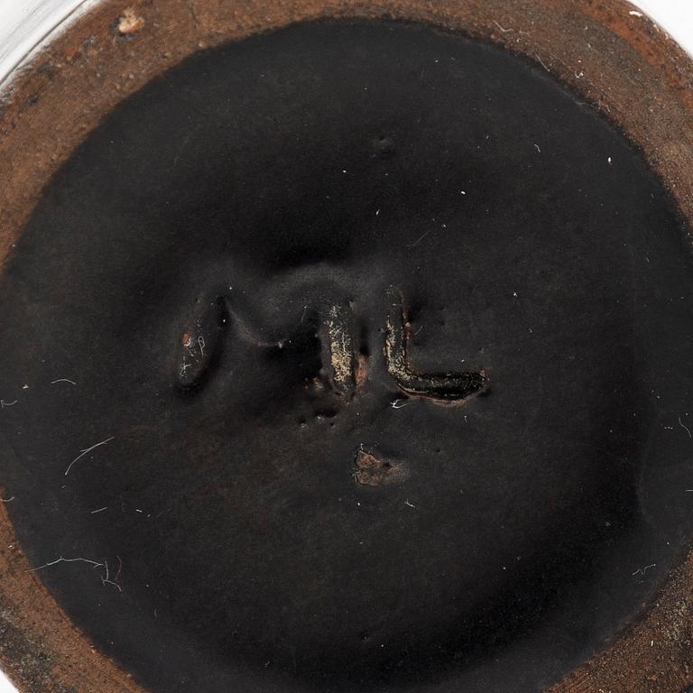 Marita Lybeck, a red clay vase, "Milano" signed ML.