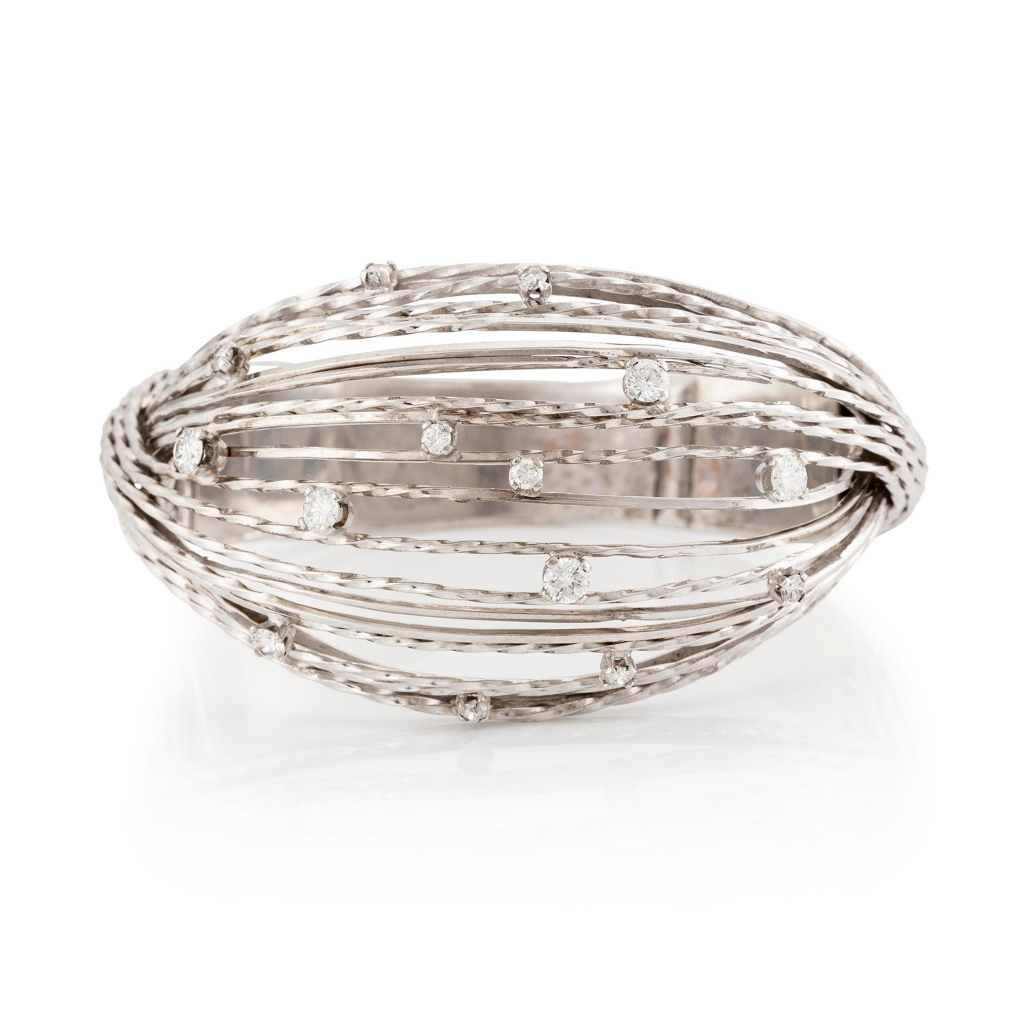 Sterlé, tillskrivet, armband 18K guld med runda briljantslipade diamanter.