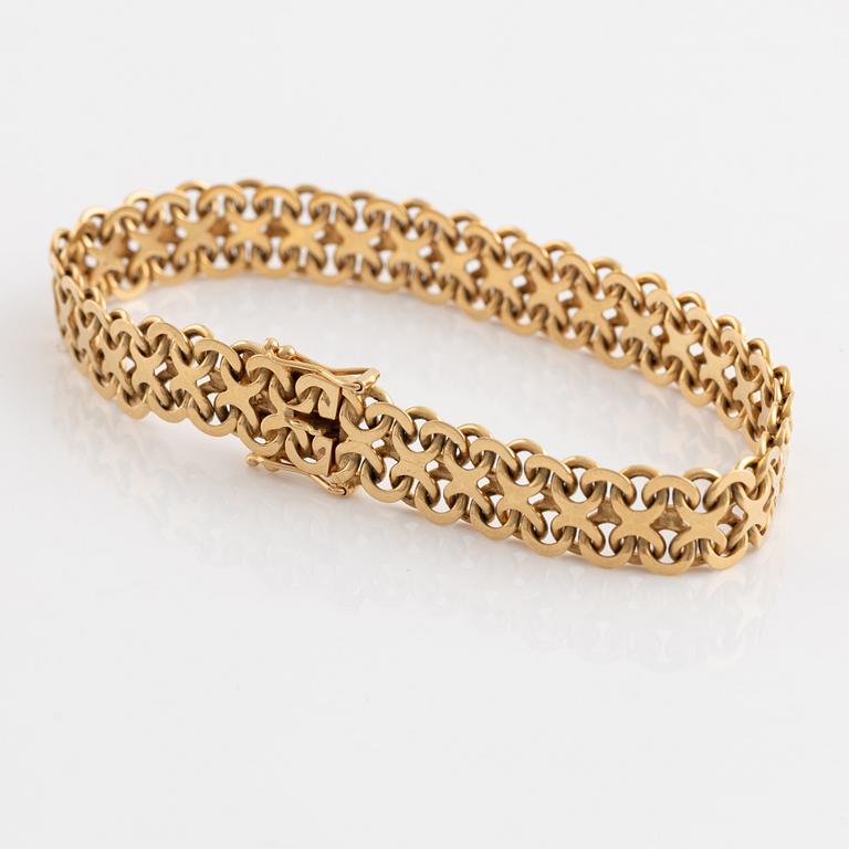 Armband, 18K guld, x-länk.