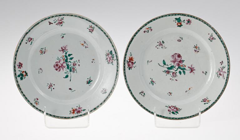 TALLRIKAR 6 st, porslin, Qianlong, Kina, 1700-tal.