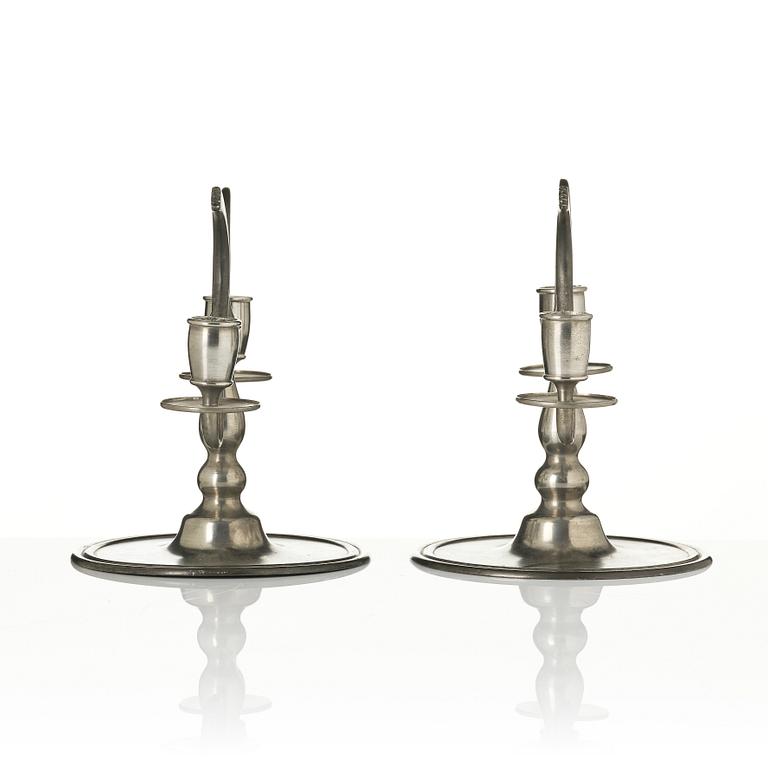 Nils Fougstedt, a pair of candelabra, Firma Svenskt Tenn, Stockholm, 1926.