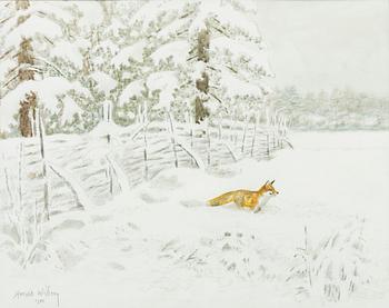 Harald Wiberg, Räv i vinterlandskap.