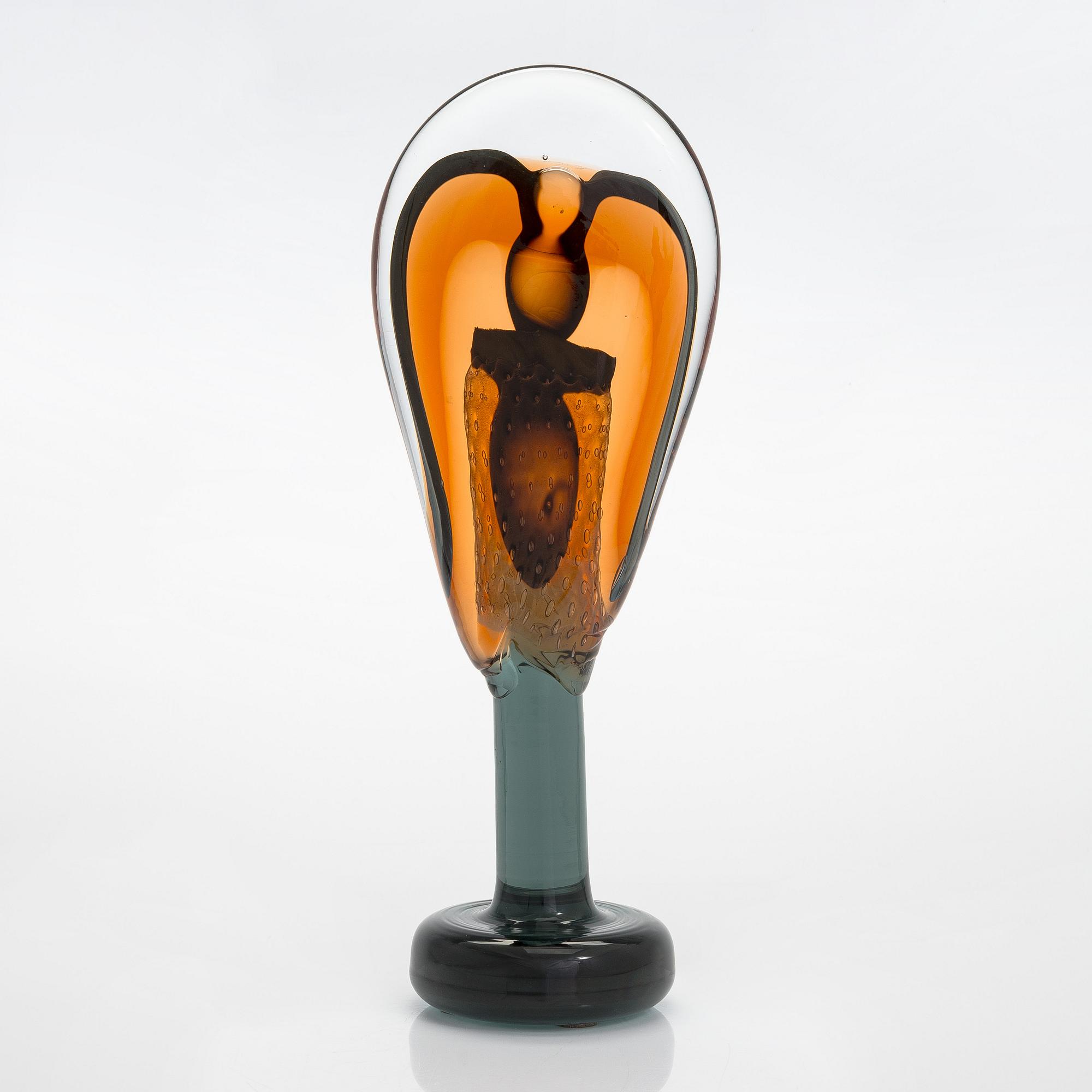 Oiva Toikka, glasskulptur, "Lollipop", signerad Oiva Toikka, Nuutajärvi 2008, 84/100.