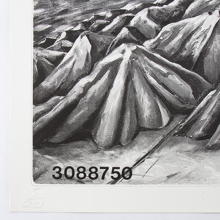 Jonathan Borofsky, färglitografi, signerad och numrerad 5/20.