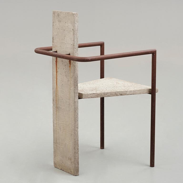 Jonas Bohlin, a "Concrete" armchair, Källemo, Värnamo, Sweden 1981.
