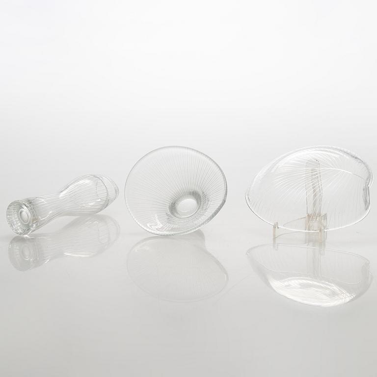 Tapio Wirkkala, konstglas, 5 st, 1950-tal, signerade Tapio Wirkkala - Iittala.