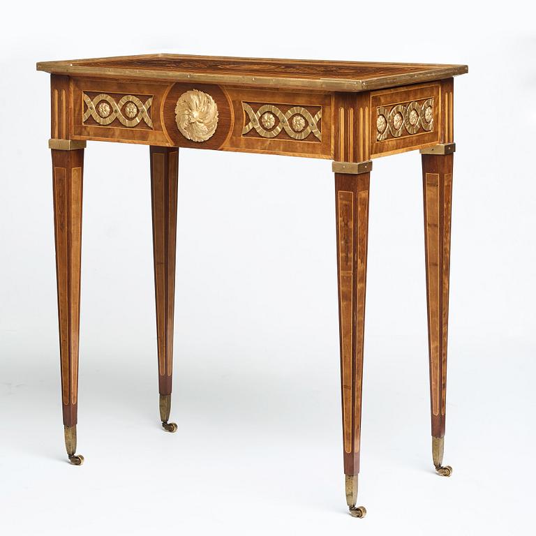 A Gustavian late 18th century table by Georg Haupt (master in Stockholm 1770-1784), not signed.