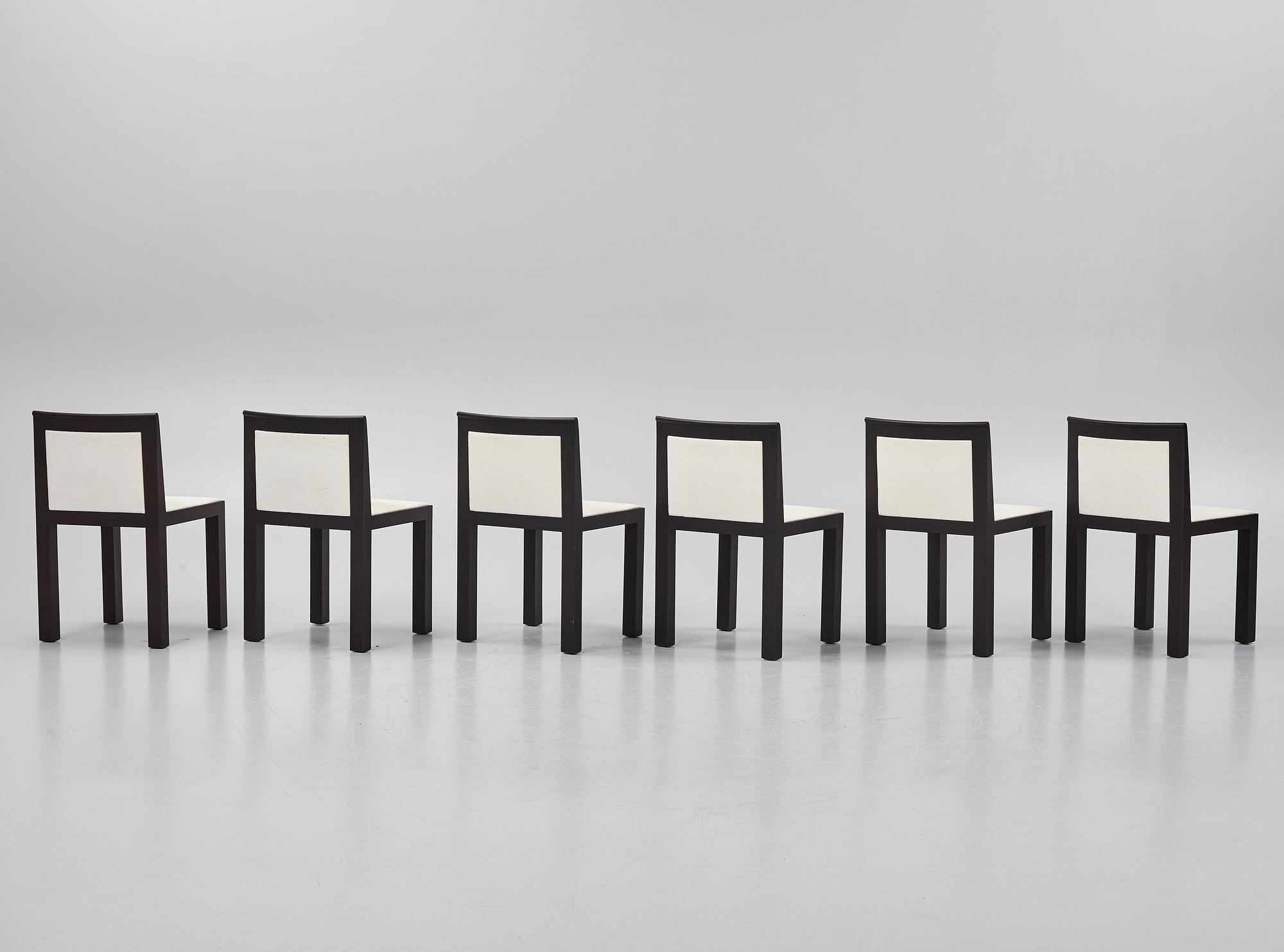Aldo Rossi & Luca Meda, a set of six 'Teatro' chairs from Molteni, Italy.