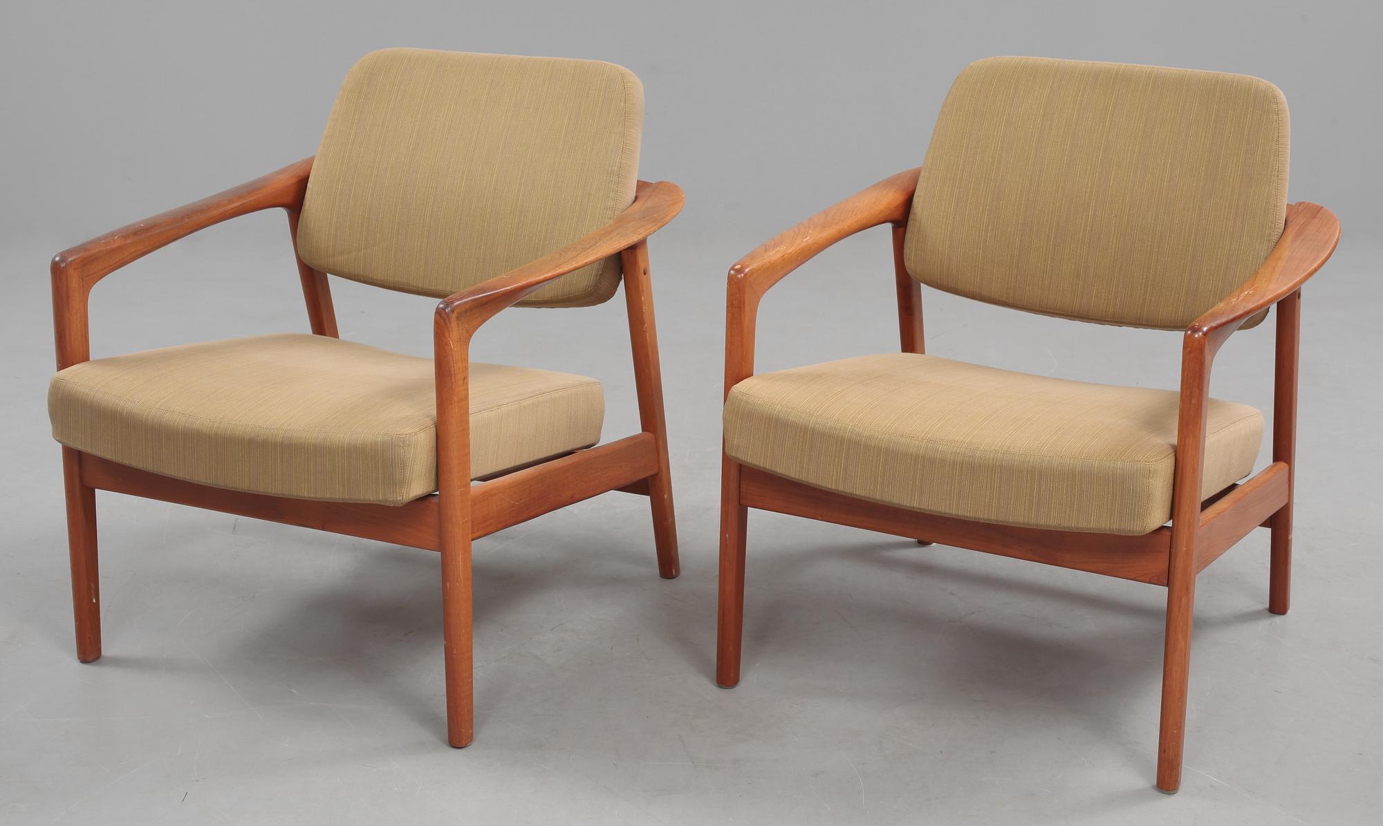 FÅTÖLJER, ett par, Folke Ohlsson, Dux, 1960-tal.