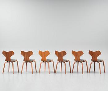 Arne Jacobsen, stolar, sex stycken, "Grand Prix", Fritz Hansen, 2021.