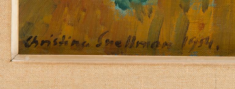Christina Snellman, oil on canvas, signed and dated 1954.